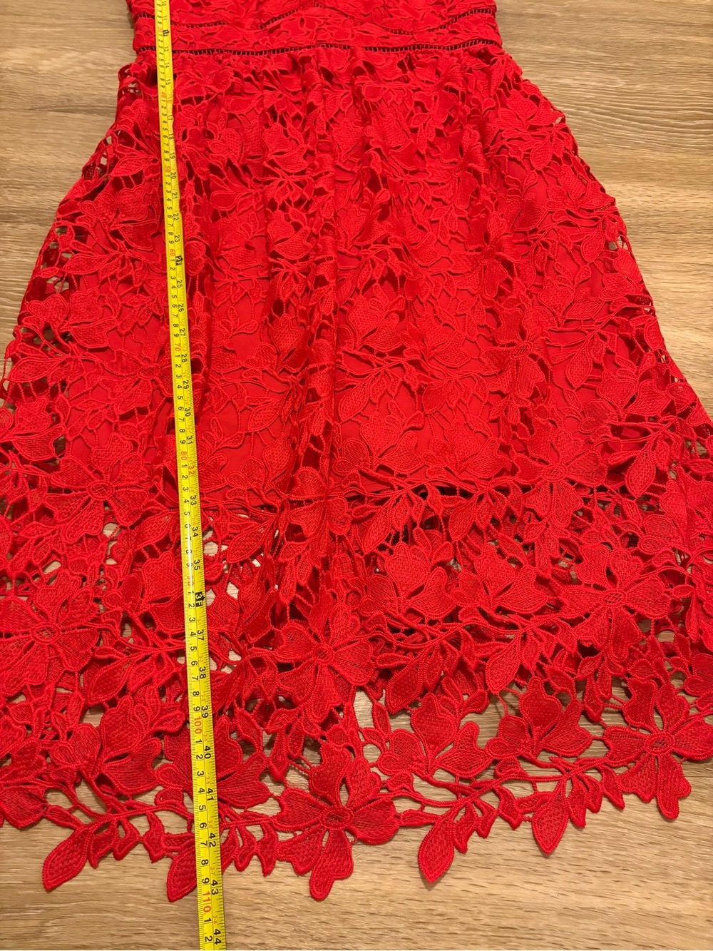 Bardot Red Lace Midi Dress - Picture 7 of 11